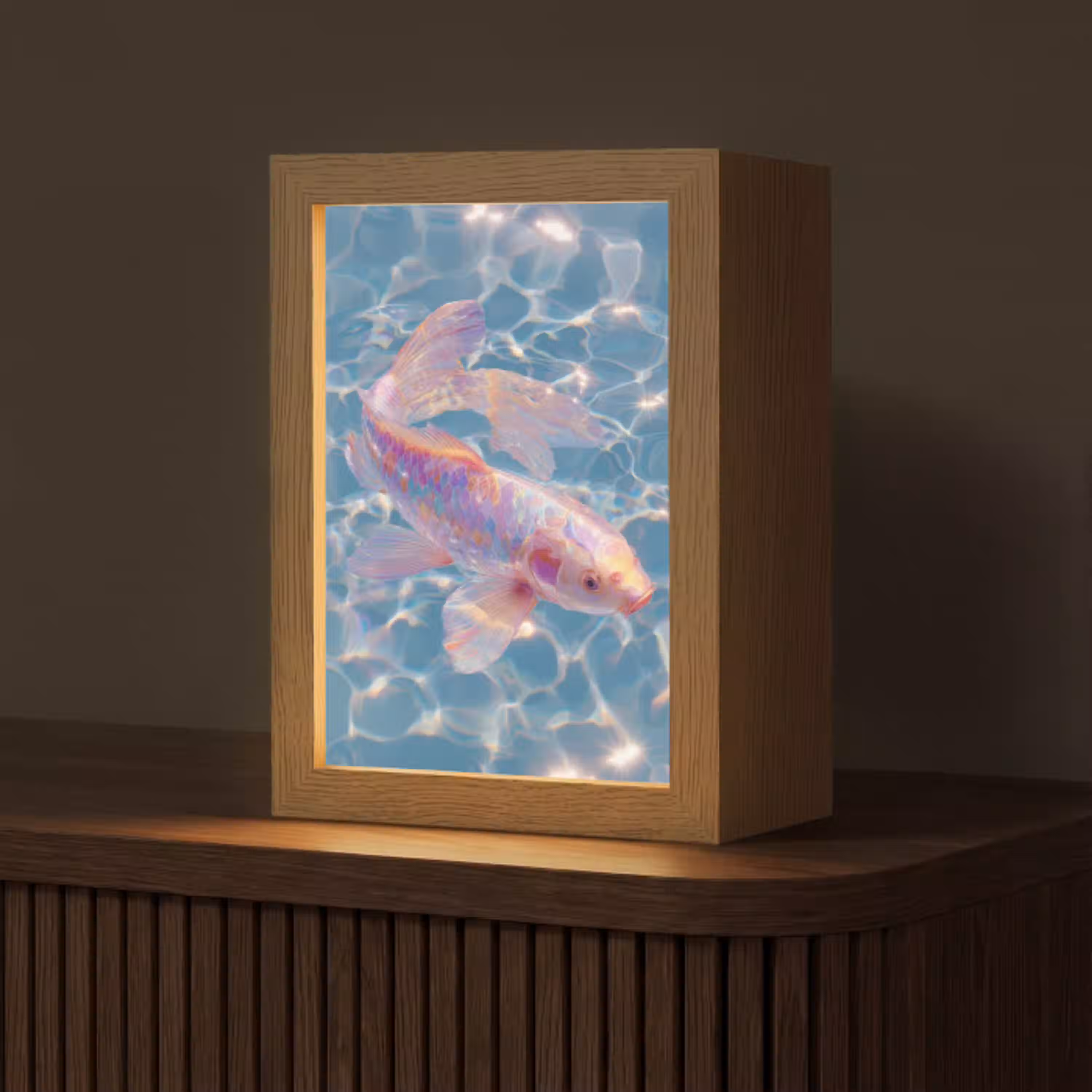 Vis - Water - Blauw - Licht Light Box met kabel (Tafellamp) klein -z3d_website