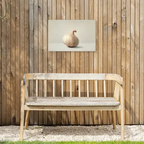 Knoflook - Natuurlijk - Beige Tuinposter op houten frame 2 cm dik klein -sfeer4