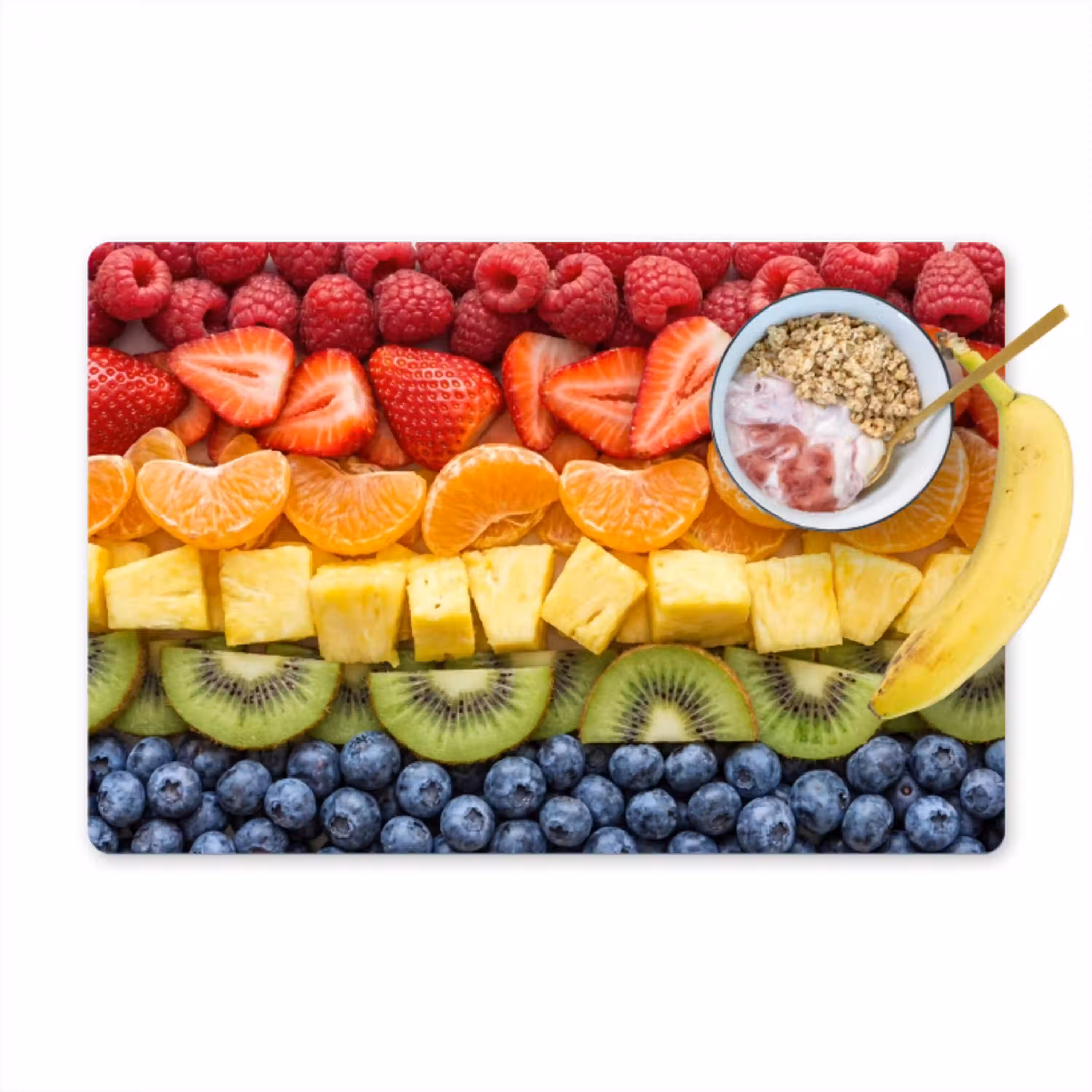 Fruit - Regenboog - Gezond - Kleurrijk Placemat vinyl groot -zzzproduct_Kitchenyeah-website