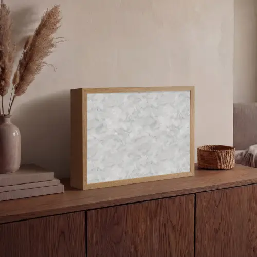 Grijs - Marmer - Mat Light Box met batterij (Wandlamp) middel 907 -sfeer2