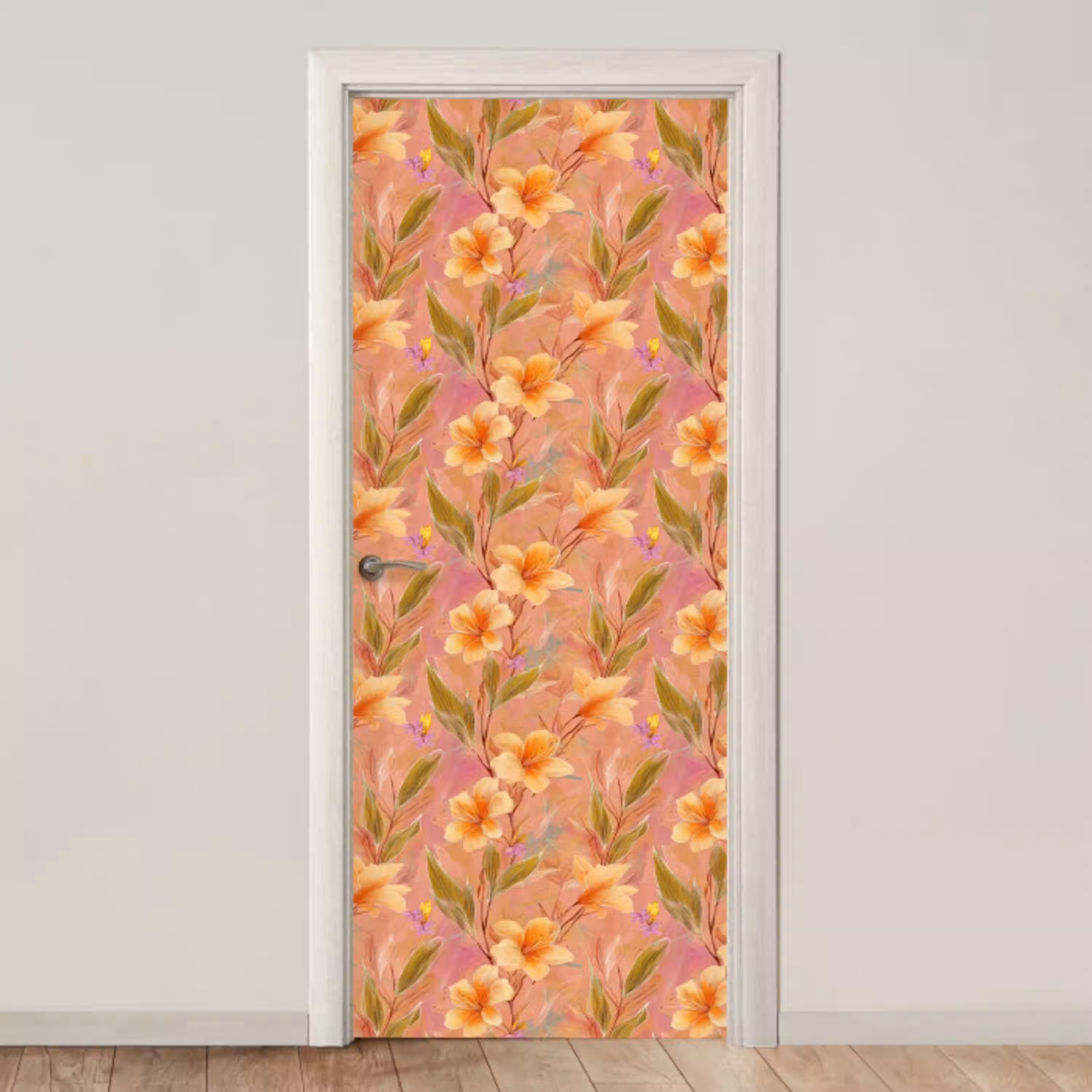 Botanisch - Bloemen - Kleurrijk deurposter klein 289 -3d_beige