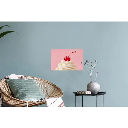 Kers - Slagroom - Roze Muursticker klein -plant