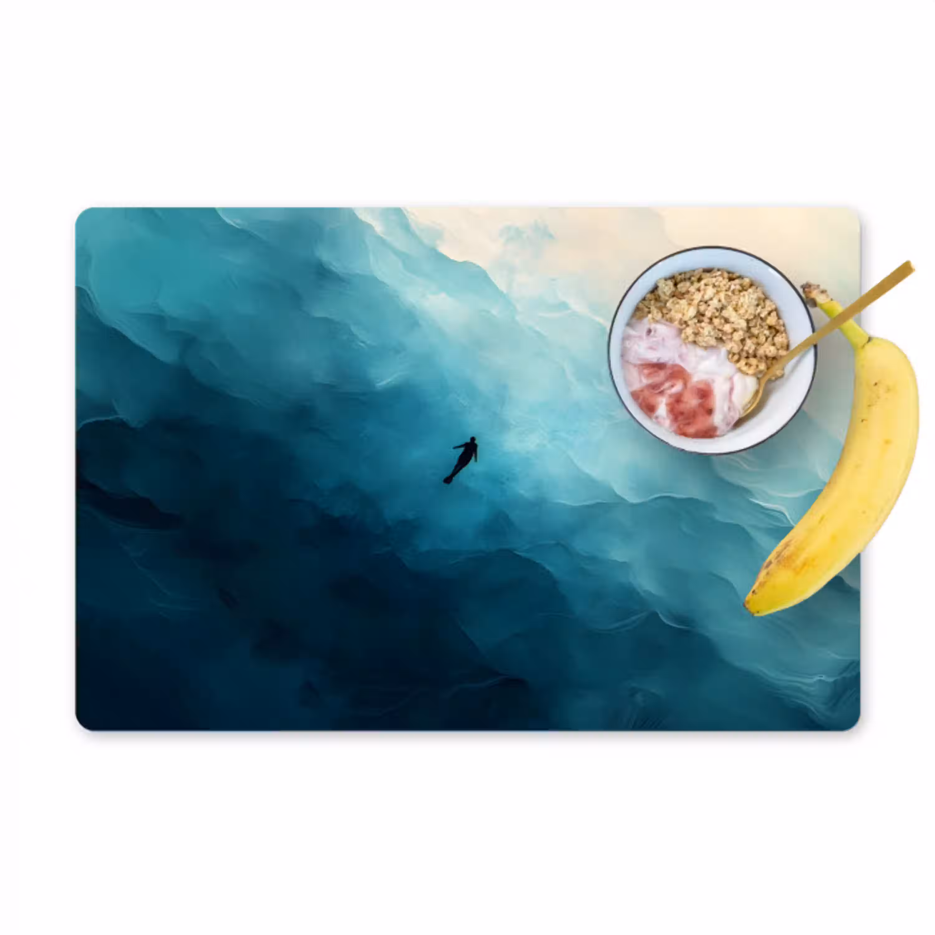 Zee - Silhouet - Abstract - Blauw Placemat vinyl groot -zzzproduct_Kitchenyeah-website