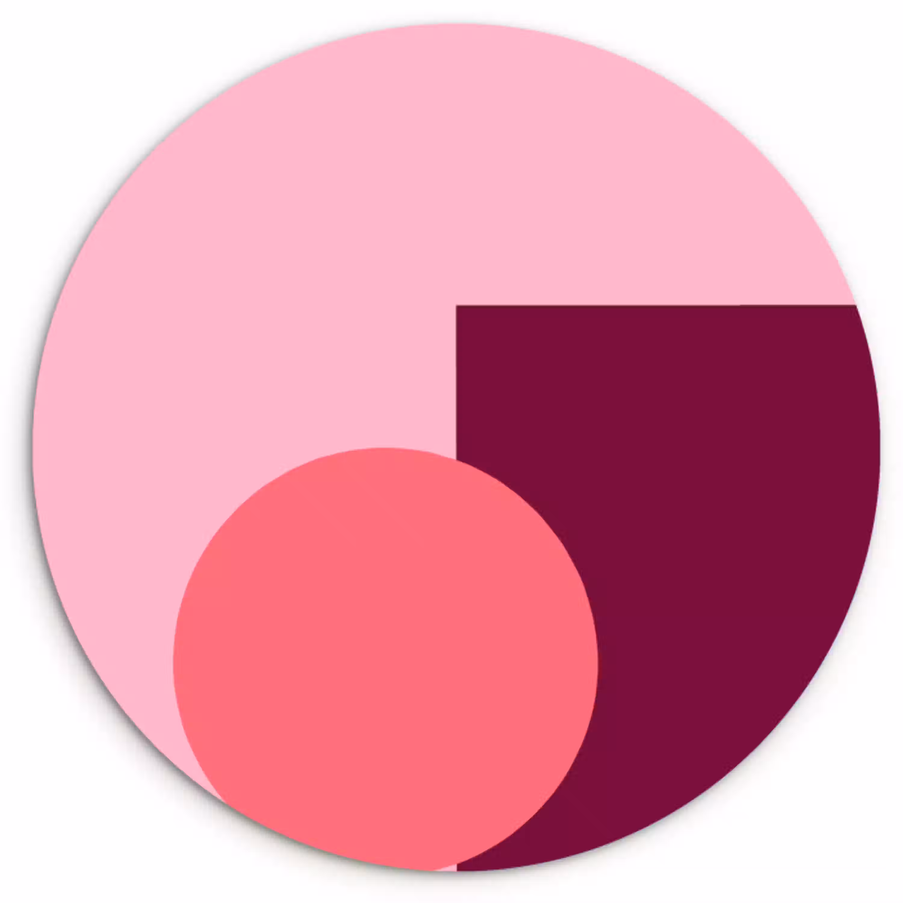 Abstract - Vormen - Roze - Modern - Design Wandcirkel plexiglas klein -3d
