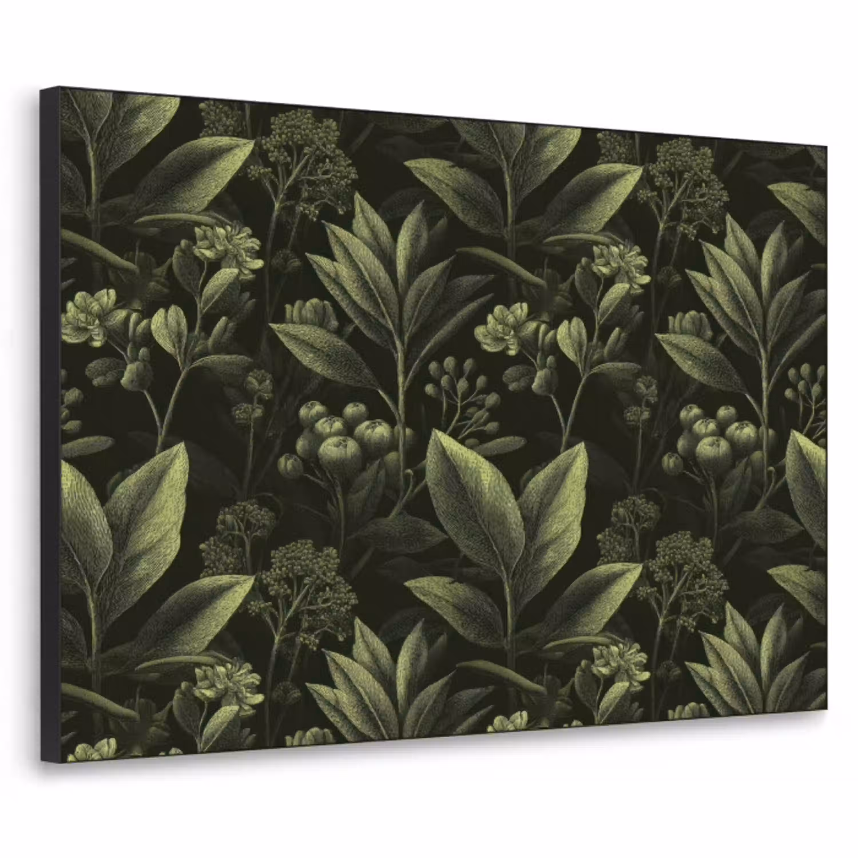 Klassiek - Donker - Botanisch - Planten Textielframe zwart klein 947 -3d