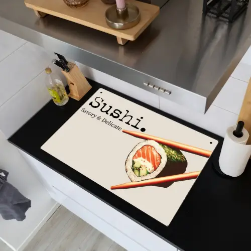 Sushi - Zalm - Rijst - Japans Inductie beschemer met haakjes klein -sfeer1
