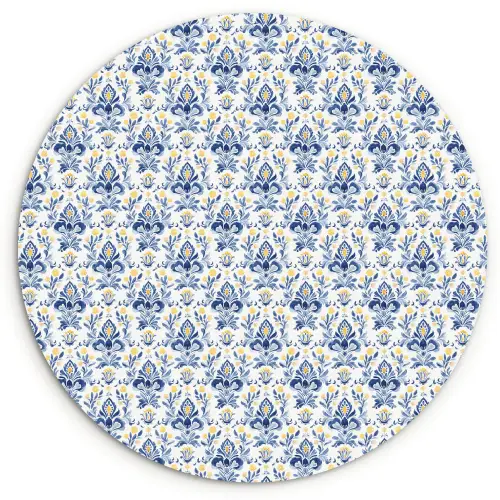 Frans - Citroen - Royaal - Blauw - Geel Wandcirkel kunststof plaat 5mm dik klein 188 -3d