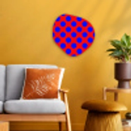 Dots - Klassiek - Rood Wandcirkel Organisch Forex 3mm klein 629 -sfeer4