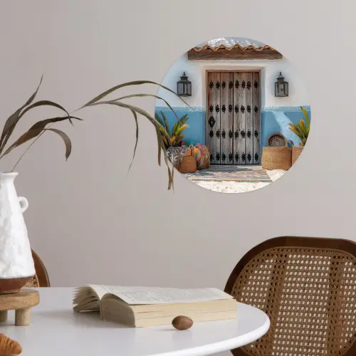 Deur - Manden - Planten Wandcirkel behangsticker klein -sfeer3