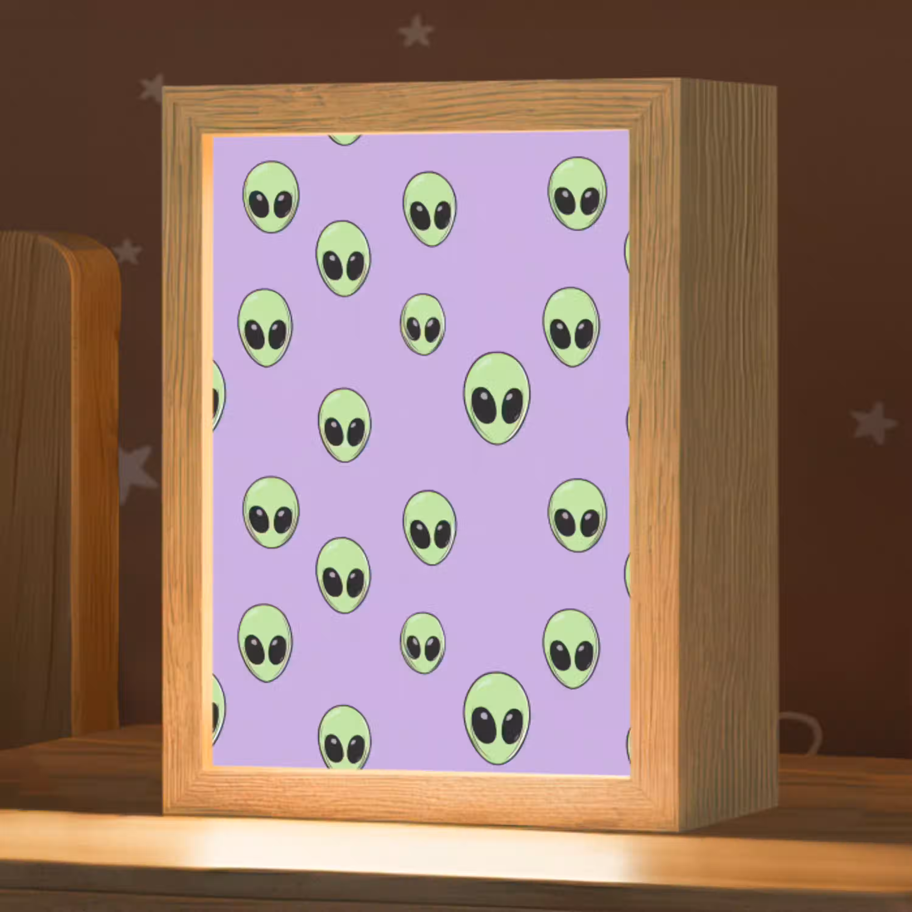 Alien - Retro - Lila Light Box met kabel (Kinderlampje) klein 904 -zzz_3d_website
