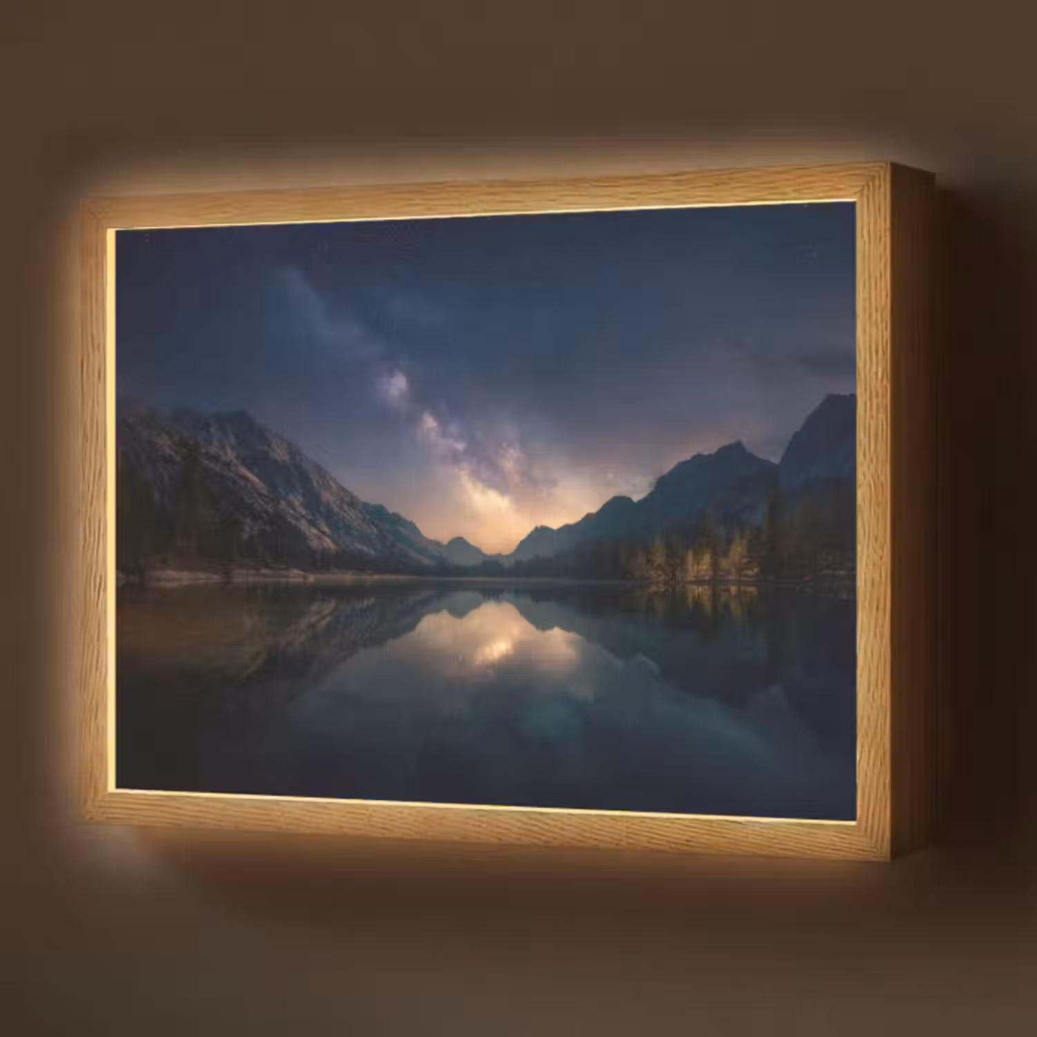 Lightbox - Wandleuchte - Kristallklarer See - Bergen