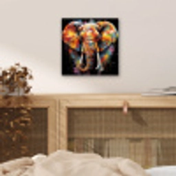Olifant - Graffiti - Zwart - Dieren - Kleuren aluminium wit klein -sfeer3