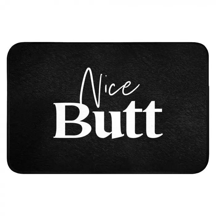 Quotes - Nice butt - Zwart - Spreuken Badmat klein -3d