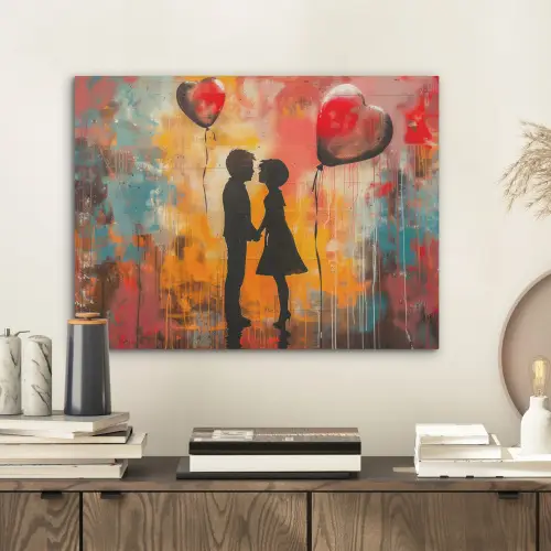 Street art - Liefde - Graffiti - Kunst - Banksy PET vilt klein -sfeer1