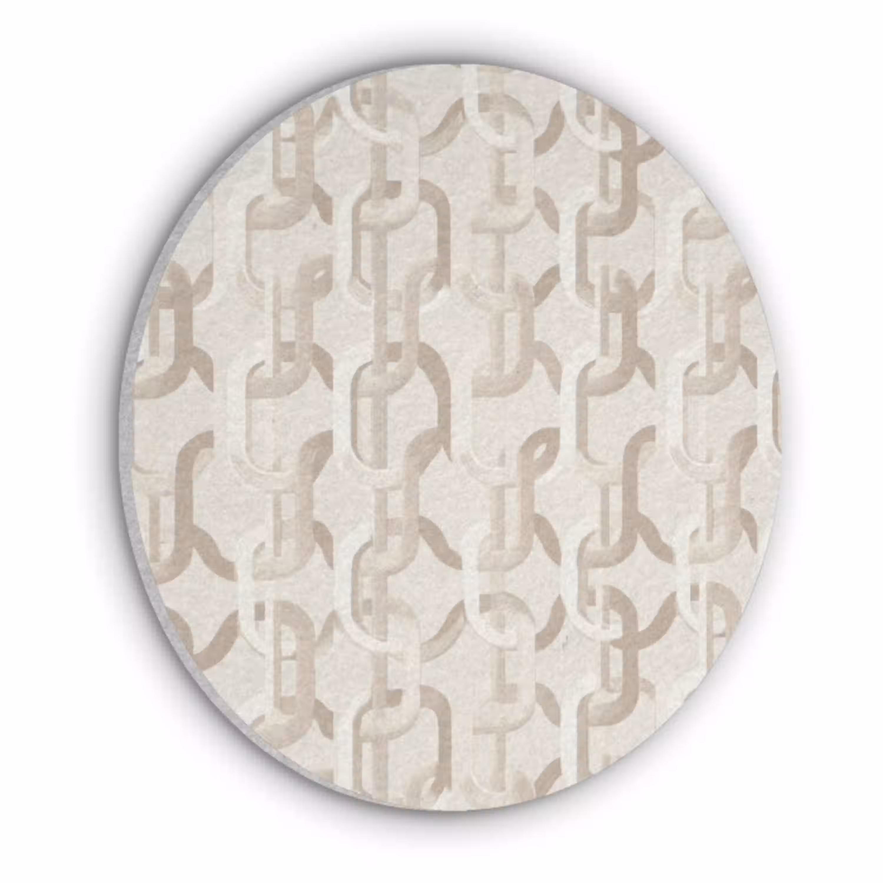 Motief - Abstract - Beige Akoestische PET Vilt - Rond klein 838 -3d