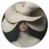 Modern - Vrouw - Hoed Wandcirkel kunststof plaat 5mm dik klein -3d