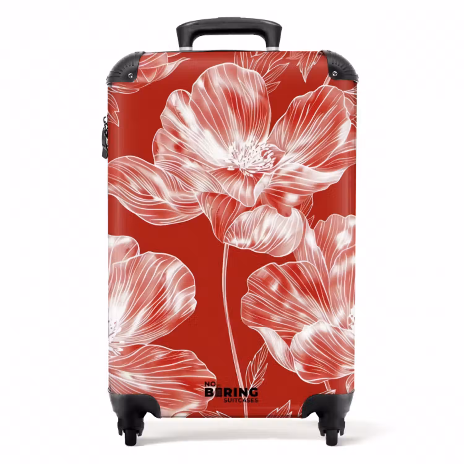 Suitcase - Vintage flowers - Red