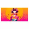 Bloemen - Vrouw - Kimono - Roze Muismat XXL klein -3d_leeg