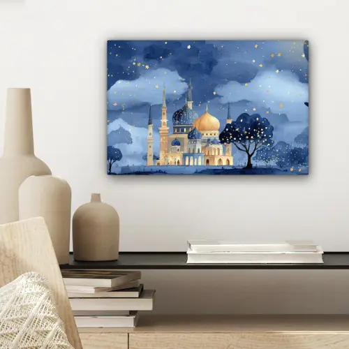 Sterrenhemel - Goud - Gedetailleerde koepels canvas 2cm klein -sfeer6