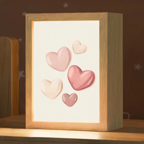 Harten - Rood - Roze - Zwevend Light Box met kabel klein -zzz_3d_website
