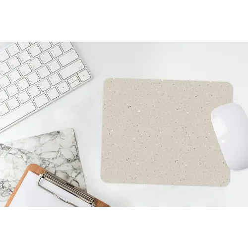 Lichtbeige - Terrazzo - Grijs muismat rubber klein 262 -witbureau