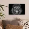 Leeuw - Dieren - Zwart - Wit canvas 2cm klein -sfeer1