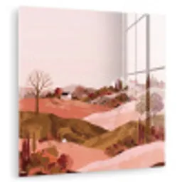 Heuvellandschap - Grafisch - Terracotta plexiglas 5mm klein -zzzproduct_nieuw