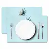 Blauw - Ananas - Disco - Discobal Placemat vinyl groot -zzsfeer2_Kitchenyeah-website