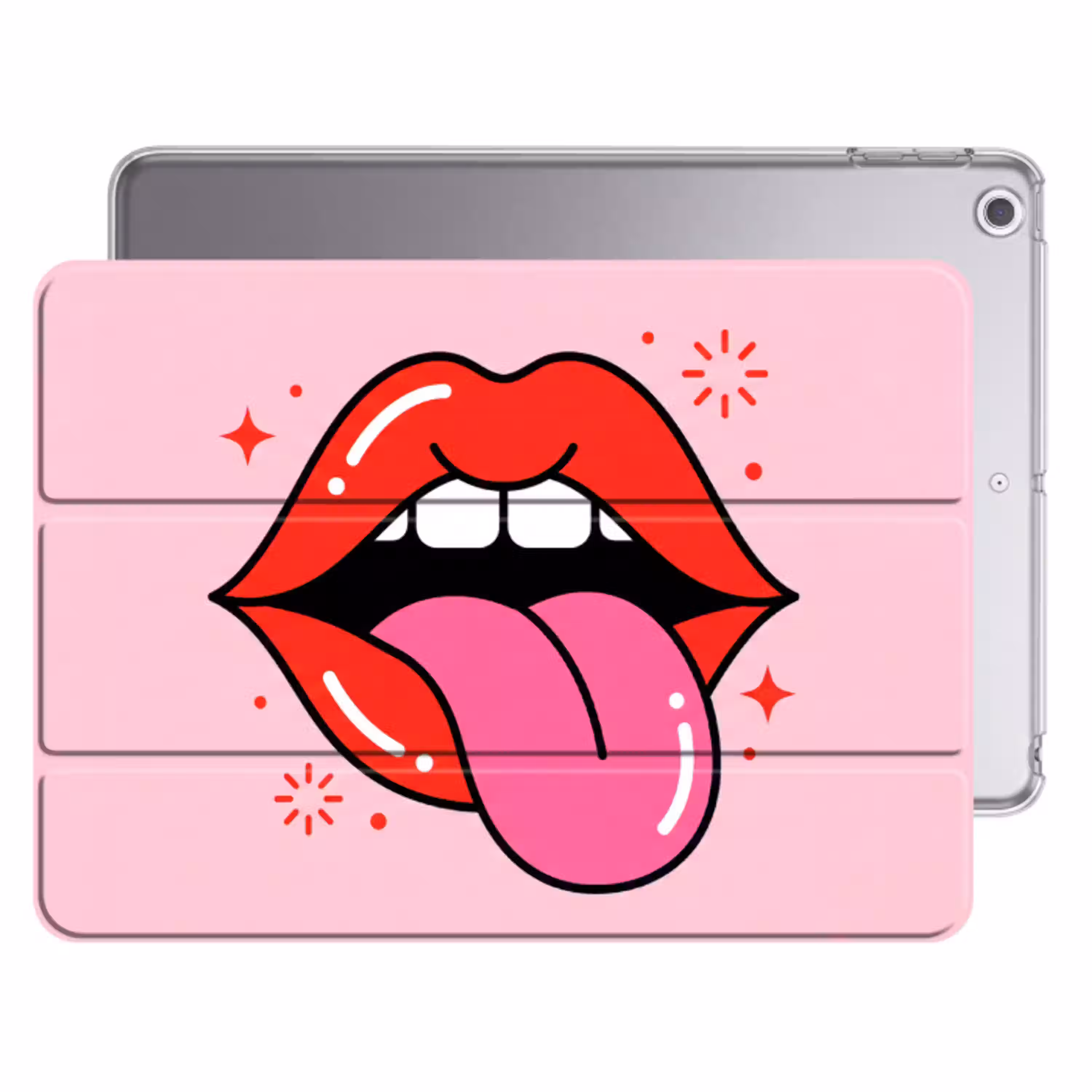 Lippen - Tong - Pop-art - Kleurrijk - Roze Apple iPad 2017 middel -threedimensional_3d_global