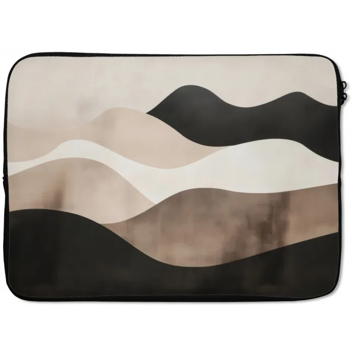 Abstract - Landschap - Golven - Crèmekleur laptophoes neopreen klein -zkaufland3dotto