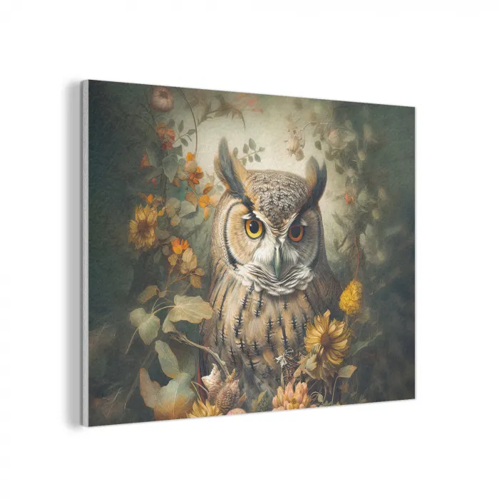 Uil - Vogels - Bloemen - Natuur PET vilt klein -3d