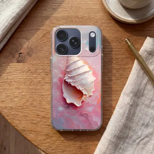 Schelp - Pastel - Pink Telefoonhoesje iPhone 17 Pro klein -sfeer1