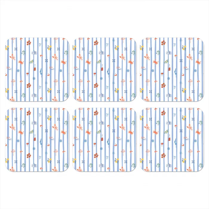 Zee - Sfeer - Strand - Blauw onderzetter kurk middel 366 -3d