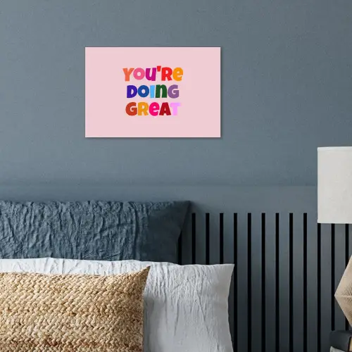 You're doing great - Roze - Kleurrijk poster papier klein -sfeer2