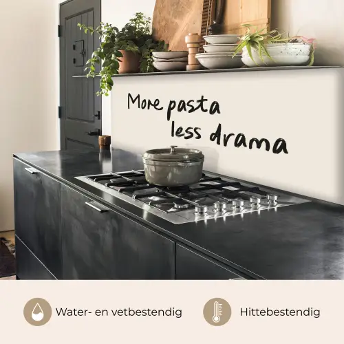 More pasta less drama keuken achterwand 2 middel -usp_NL
