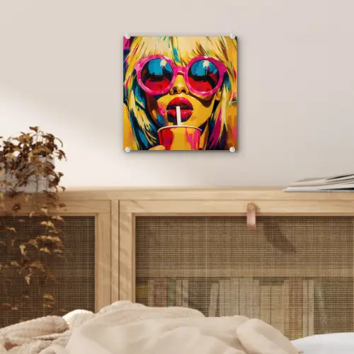 Zonnebril - Roze - Vrouw - Rietje plexiglas 5mm klein -sfeer4