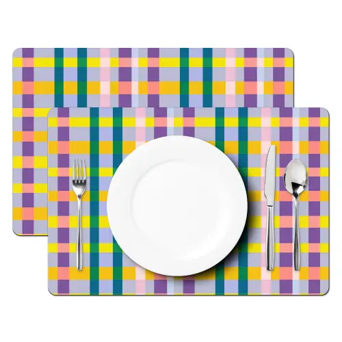 Ruit - Patroon - Kleurrijk Placemat vinyl groot 368 -zzsfeer2_Kitchenyeah-website