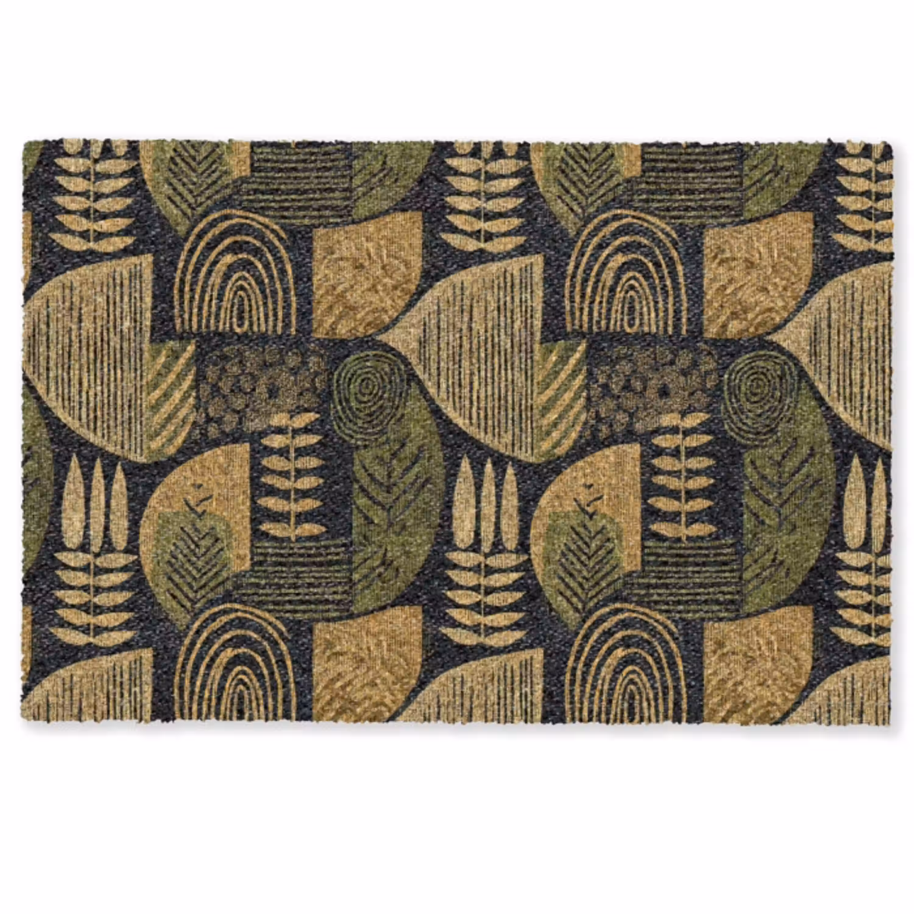 Zwart - Okergeel - Botanisch - Textuur Deurmat klein 898 -zkaufland3d