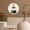 Japandi - Wabi sabi - Beige Wandcirkel behangsticker klein -sfeer1