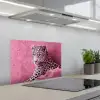 Panter - Luxe - Roze keuken achterwand spatscherm klein -3d_schuin