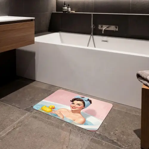 Badkamer - Eend - Blauw Badmat klein -sfeer3