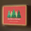 Minimalistisch - Kerstbomen - Rood - Sneeuw Light Box met batterij (Wandlamp) middel -z3d_website