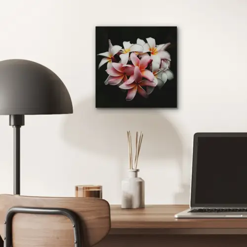 Bloemen - Roze - Zwart - Flora - Botanisch aluminium wit klein -sfeer5