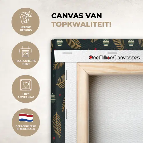 Patroon - Kerst - Symbolen - Groen canvas 2cm xxl 828 -sfeer2