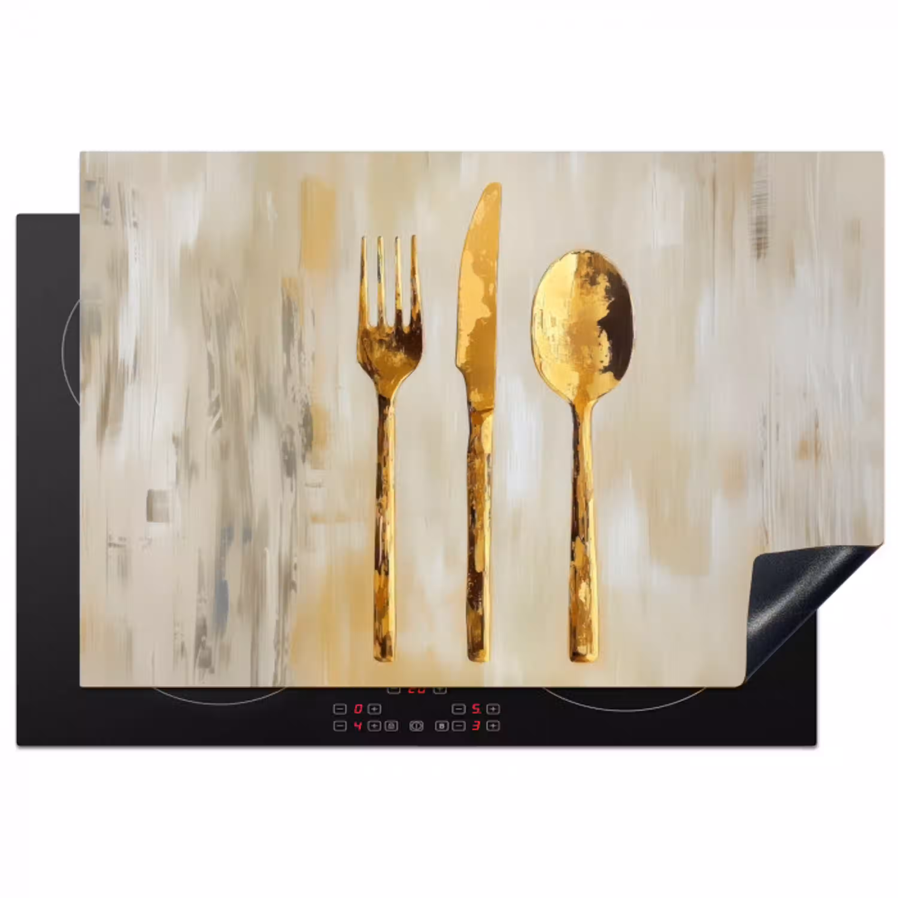 Verf - Goud - Bestek Inductie beschermer vinyl 3mm klein -3d