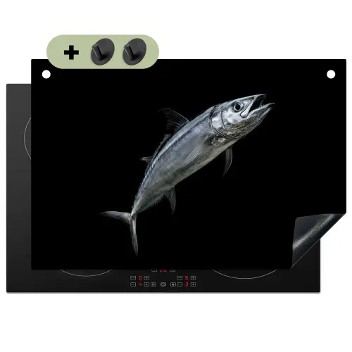 Makreel - Vis - Zwart Inductie beschemer met haakjes klein -3d