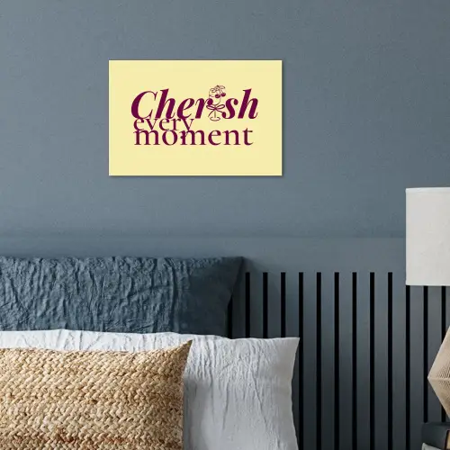 Cherish every moment - Cocktailglas - Geel poster papier klein -sfeer2