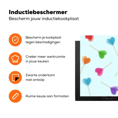 Lolly - Regenboog - Snoep Inductie beschermer vinyl 3mm klein -zzzzzzz-td-ups
