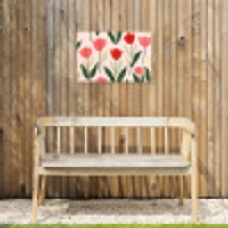 Tulpen - Modern - Roze Tuinposter op houten frame 2 cm dik klein -sfeer4