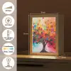 Boom - Levensboom - Kleurrijk - Abstract Light Box met kabel (Tafellamp) klein -USP_NL